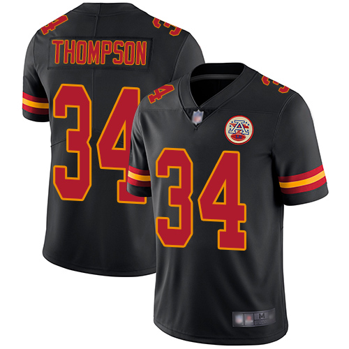 Men Kansas City Chiefs 34 Thompson Darwin Limited Black Rush Vapor Untouchable Football Nike NFL Jersey